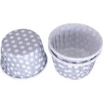 Depposite Cupcake Kalıbı Büyük Boy 62X40 mm - 50'li Puantiyeli Gümüş