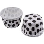 Depposite Cupcake Kalıbı Küçük Boy 44X35 mm 100 Adet Puantiyeli Beyaz