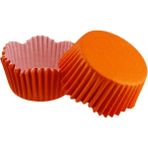 Depposite Cupcake Kalıbı Pet Kapsül Dalgalı Kek Kalıbı 65X38 mm - 100'LÜ Turuncu 3.8x6.5 cm