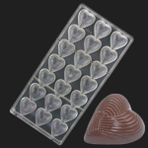 Depposite Polikarbon Çikolata Kalıbı Çizgili Kalp 3,5 x 3,5 x 1,5 cm