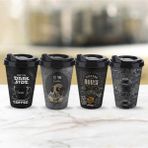 Depposite Siyah 2li Coffee Plastik Termos Bardak 400ML