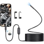 Depstech Işıklı Endoskop Kamerası - 5m Kablo 7 mm Ince Prob - Siyah