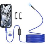 Depstech Isikli Endoskop Kamerasi - 5M Kablo 7Mm Ince Prob - Mavi