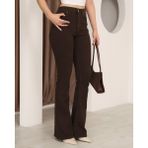 Deq Fashion Kadın Yüksek Bel Likralı Ispanyol Paça Jean Pantolon - Acı Kahve - 34
