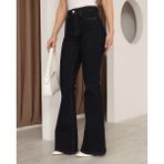 Deq Fashion Kadın Yüksek Bel Likralı Ispanyol Paça Jean Pantolon - Koyu Lacivert - 36