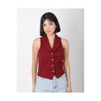 deqfashion Kadın Bordo Fiyonk Düğmeli Blazer Yelek