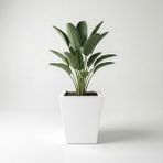 DEQQU Aura Conica 50X40CM Fiber Konik Saksı - Mat - Büyük Saksı - Fiberglass Saksı - Beyaz