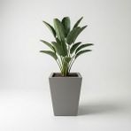 DEQQU Aura Conica 50X40CM Fiber Konik Saksı - Mat - Büyük Saksı - Fiberglass Saksı - Gri