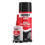 Derby Hızlı Japon Yapıştırıcı 400 ml + 70 gr. Kumaş, Sünger, Kauçuk, Halı, Deri, Ahşap, Karton, Kağıt ve Plastik için Genel Amaçlı Hızlı Yapıştırıcı