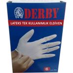 Derby Lateks Tek Kullanımlık Eldiven 6 Lı Paket