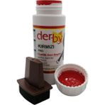 Derby Mont Direksiyon Koltuk Deri Boyası 100ML ve Saplı Sünger 1 Adet - Kırmızı