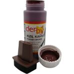 Derby Mont Direksiyon Koltuk Deri Boyası 100ML ve Saplı Sünger 1 Adet - Kızıl Kahverengi