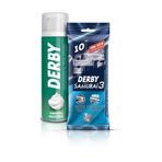 Derby Samurai 3 Bıçaklı 10'lu + Mentol 200 ml Tıraş Köpüğü