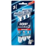 Derby Samurai Platınum 3'lü Bıçak Seti Ergonomik Tasarımlı Konforlu Tıraş İçin Cilt Dostu