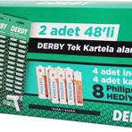 DERBY TEK BIÇAK KARTELALI JİLET 96 PARÇA 4 KALEM 4 İNCE PİL HEDİYELİ-Findit