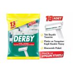 Derby Tek Bıçaklı Tıraş Bıçağı 13’Lü 1 Paket Krom Seramik Platin Tungsten Kaplı Ekonomik Paket