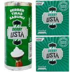 Derby Usta Berber Tıraş Sabunu, 75g ve Derby Usta Tek Kenarlı Ustura Tıraş Bıçağı, 200 Adet Jilet