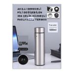 Derece Gostergeli Celik Termos Pili Degisebilen Kamp,Arac,Ofis Suzgecli Yeni Nesil Akilli Mug