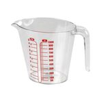 Dereceli Ölçü Kabı 1000 ml Hacminde 10 Aralıklı Sert Plastik Ölçü Kabı 1L (1, 1000 ml)