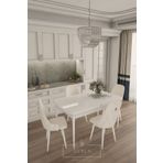 DEREN HOME Fier Serisi Mutfak ve Salon Yemek Masası Takımı + 4 Adet Krem Sandalye