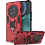 DERHAN Honor Magic 4 Pro 5G için kılıf, 360° Dönebilen Stantlı, Darbeye Dayanıklı Zırh Telefon Kılıfı, Sert PC TPU Silikon Koruyucu Kapak Tampon - Kırmızı