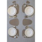 Deri Amerikan Servis Ve Supla Takımı Kahverengi 12 Parça 37 X 44 Cm Kahverengi