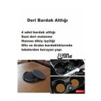 Deri Bardak Altlığı 4 Adet Bardak Altlığı Yuvarlak Tasarım Ofiste Evde Masanızı Tamamlayıcı Bardak