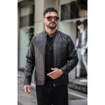 Deri Ceket, Erkek (Siyah, 2XL)