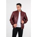 Deri Effect Erkek Kolej Model Hakiki Deri Ceket - XL - Bordo