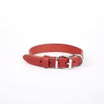Deri El Yapımı Köpek Boyun Tasması 2X30-35 Cm Kırmızı