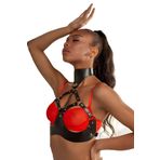 Deri Fantezi Harness Büstiyer, Seksi Kadın Deri İç Giyim - Brf1237