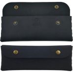 Deri Kalemlik, El Yapımı Kalemlik Deri, Deri Küçük Kalem Kutusu - Iş, Ofis, Okul Aksesuar Tutucu, Klasik Ve Minimal El Yapımı Tasarım Vintage Kalemlik (Siyah) - Çok Renkli