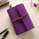 Deri Kapaklı Bağcıklı Defter – Retro Vintage Tarz, Eskitme Sayfalar, Yaprak Desenli, Çizgisiz Spiralli Günlük, Hatıra, Not, Anı Ajanda Defteri Zarif Hediyelik - MOR