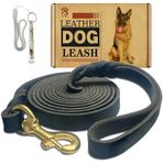 Deri Köpek Tasması 8ft x 3/4", Güçlü Ağır Hizmet Hakiki Deri Örgülü Köpek Eğitim Tasması, Büyük Köpekler için Yumuşak ve Rahat Deri Tasma, Orta Küçük Köpekler (Siyah, 8FT* 3/4")