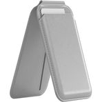 Deri MagSafe Uyumlu Cüzdan, Güçlü Manyetik Çekim, Güçlü Çekim Gücü, İnce Tasarım Apple Iphone 12/13/14/15/16 Serisi ile Uyumlu (Gri)