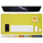 Deri Masa Matı - Ofis ve Ev için Kaymaz PU Masa Sümeni - Masa Düzenleme ve Aksesuarları - Masaların Üstündeki Büyük Mouse Pad ve Masa Paspasları için İdeal (Limon Sarısı, 80 cm x 39,9 cm)