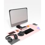 Deri Mousepad Oyuncu 80X40CM Matı Laptop ve Bilgisayar Uyumlu Geniş Gaming Masa Sümeni ve Mouse Pad Ofis Uyumlu - Pembe