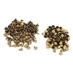 Deri Perçinler, 100'lü Paket Çift Kapaklı Perçin Metal Deri El Sanatları Onarımları Saplama Başak Dekorasyonu 8mm x 8mm (Mavi Antika)