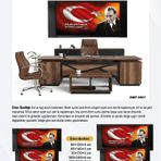 Deri Üzeri Uv Baskılı Çerçeveli Makam Atatürk Panosu 1-60 120