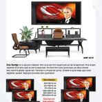 DERİ ÜZERİ UV BASKILI ÇERÇEVELİ MAKAM ATATÜRK PANOSU 9-150*250