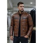 Deri Work Erkek Kahverengi Mont E07 - 3XL - Taba