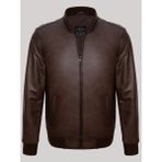 Deri Work Hakiki Deri Kahverengi Erkek Deri Mont Beli Lastikli Yandan Cepli Fermuarlı Deri Ceket - 3XL - 0-Kahverengi