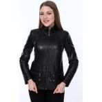 Deri Work Hakiki Deri Siyah Clark Kadın Ceket - 2XL - 0 - Siyah