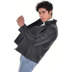 Deri Work Hakiki Deri Siyah Erkek Deri Mont Petek Desenli Üç Cepli Deri Ceket - 3XL - 0 - Siyah