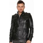 Deri Work Hakiki Deri Siyah Venetta Erkek Deri Mont - 0 - Siyah - 3XL