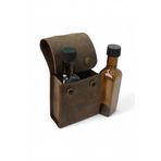 Deri Yağdanlık ve Sirkelik Seti – 2 x 100 ml Cam Şişe, Mantar Tıpalı El Yapımı Deri Kılıflı Kamp ve Piknik Yağ Sirke Seti | Tanto Bushcraft