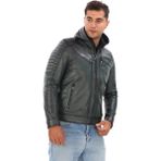 Deriburada Erkek Kapüşonlu Hakiki Deri Mont - 3XL