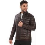 Deriburada Hakiki Deri Şişme Mont - 9 Renk Seçeneği - 5XL - Kahverengi
