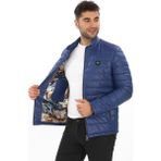 Deriburada Hakiki Deri Şişme Mont - 9 Renk Seçeneği - Mavi - XL