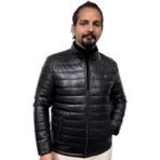 Deriburada Hakiki Deri Şişme Mont - 9 Renk Seçeneği - Siyah - 2XL